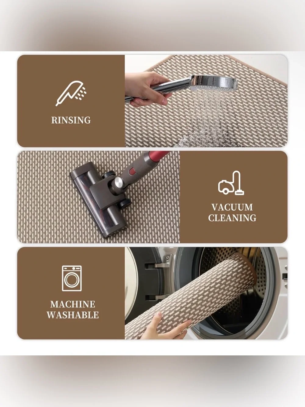 Neutral Beige Patterned Bath Rug - Home Bath 24”x 35”